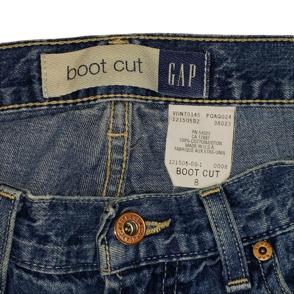 Vtg Gap BootCut Capri Jeans 8 Womens Rigid USA Made Dark Blue Mid Rise 30 x 20.5 - Picture 8 of 9